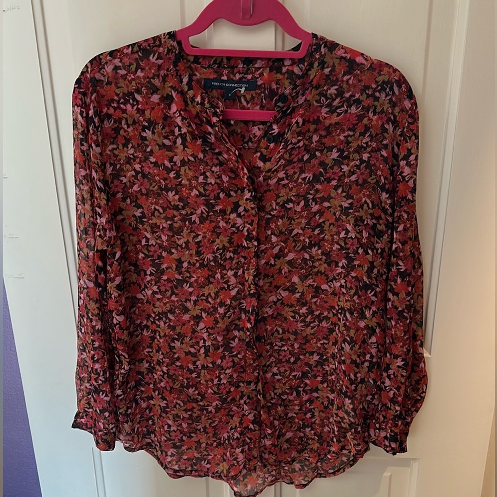 French Connection Women's Clara Flavia Grandad Button Shirt